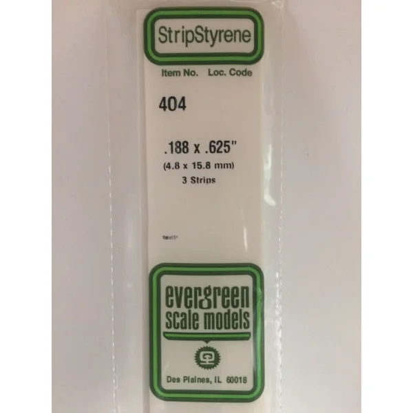 Evergreen [404] 24 Strip .188 x .625 (3 per pack)