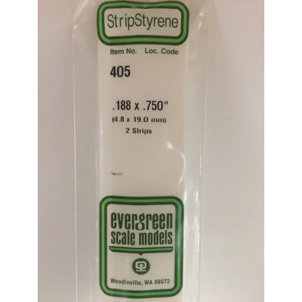 Evergreen [405] 24 Strip .188 x .750 (2 per pack)