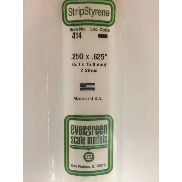 Evergreen [414] 24 Strip .250 x .625 (2 per pack)