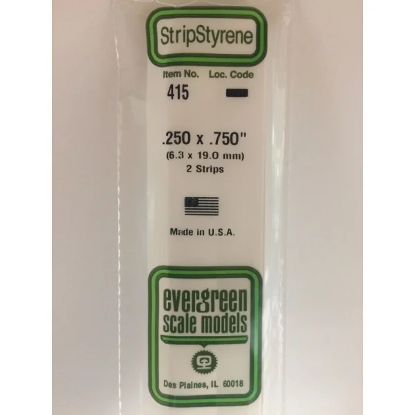 Evergreen [415] 24 Strip .250 x .750 (2 per pack)