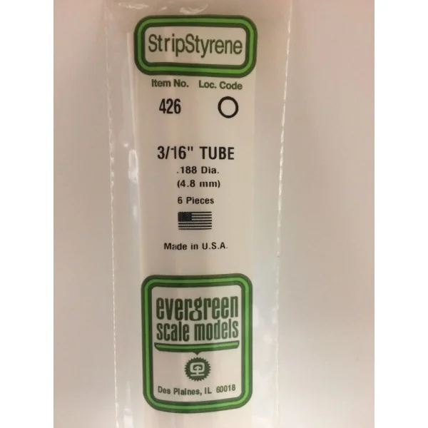 Evergreen [426] 24 Round Tube (Telescoping) .188 (6 per pack)
