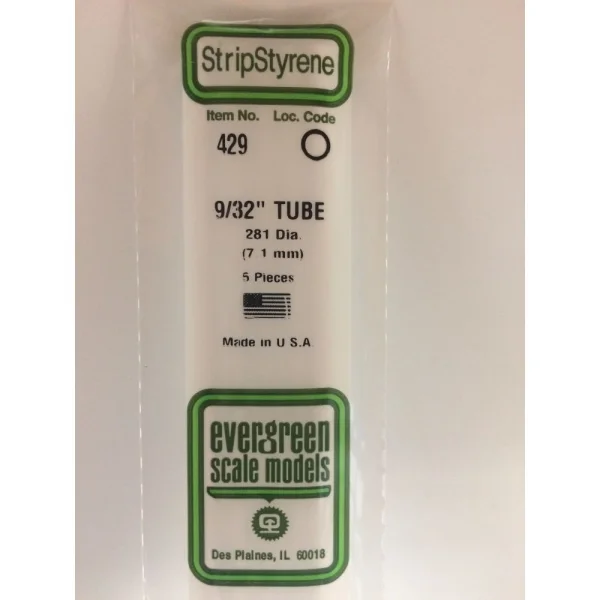 Evergreen [429] 24 Round Tube (Telescoping) .281 (5 per pack)