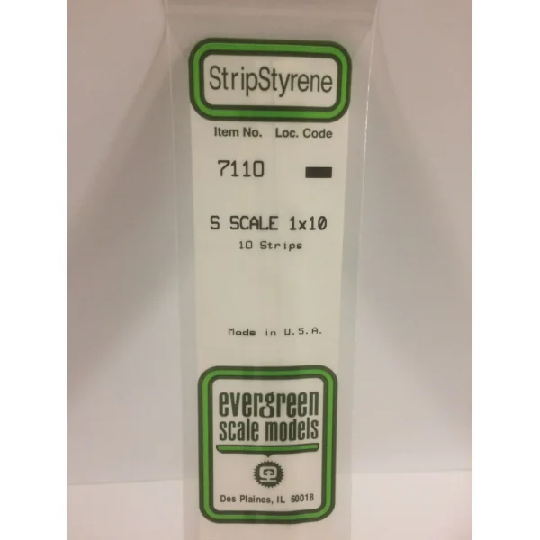 Evergreen [7110] 14 S-Scale Strip (1 x 10) .015 x .156 (10 per pack) &mdash; image 3 of 5