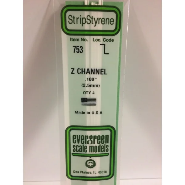 Evergreen [6-753] 14 Z-Channel .100 (100 per pack)