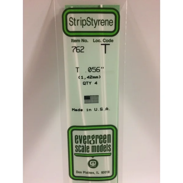 Evergreen [762] 14 T-Shape .056 (1.42mm) (4 per pack)
