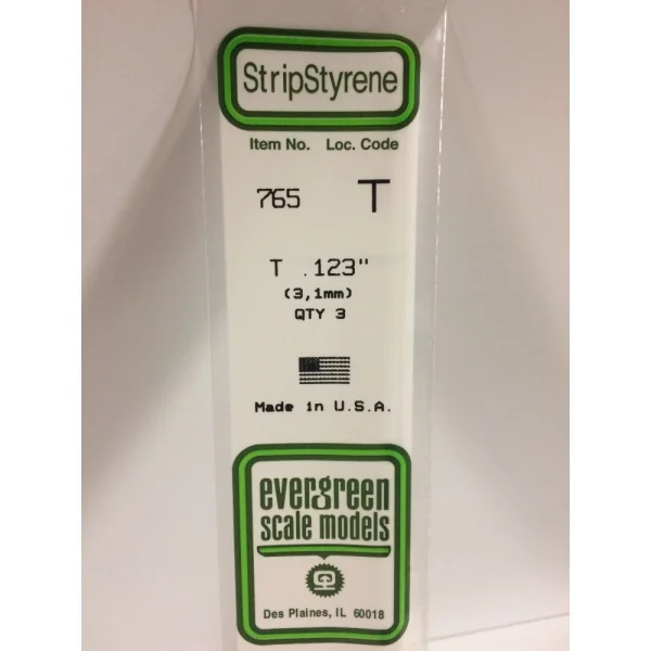 Evergreen [765] 14 T-Shape .123 (3 per pack)