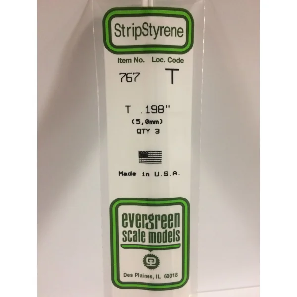 Evergreen [767] 14 T-Shape .198 (5.0mm) (3 per pack) &mdash; image 6 of 6