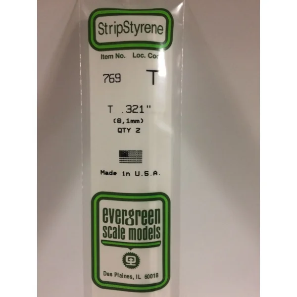 Evergreen [769] 14 T-Shape .321 (8.1mm) (2 per pack)