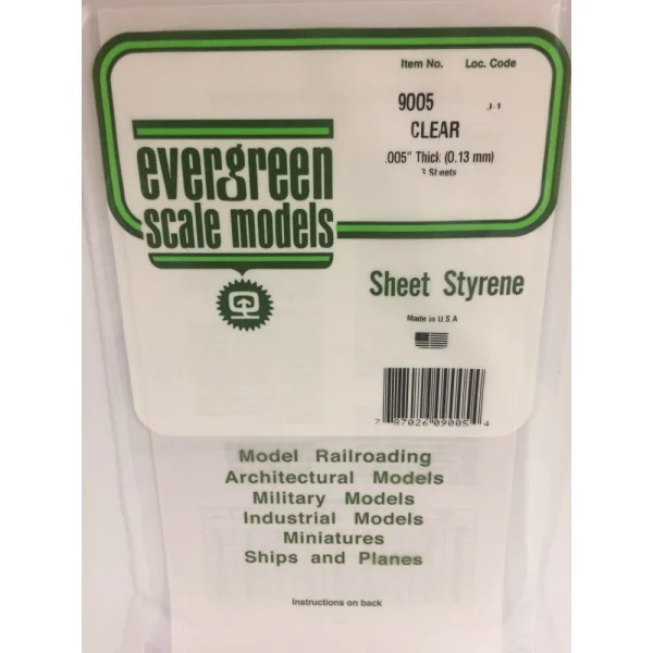 Evergreen 6x12in (15x30cm) Clear Sheet .005in Thick (3 Sheet per pack) — image 5 of 6