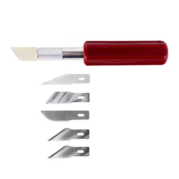 Excel K5 Knife, Heavy Duty Red Plastic Handle with SafetyCap (Carded) — image 7 of 7