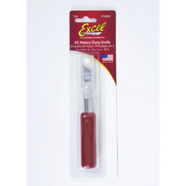 Excel K5 Knife, Heavy Duty Red Plastic Handle with SafetyCap (Carded) — image 3 of 7