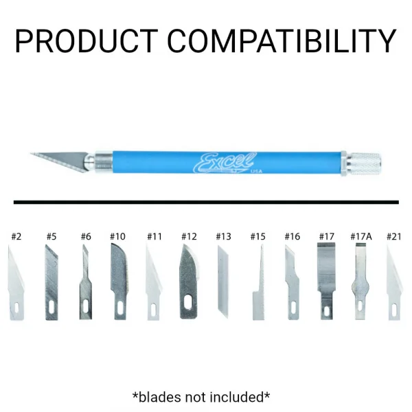 Excel K18 Grip-On Knife with Safety Cap, Blue (Carded) — image 4 of 9
