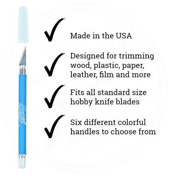 Excel K18 Grip-On Knife with Safety Cap, Blue (Carded) — image 3 of 9