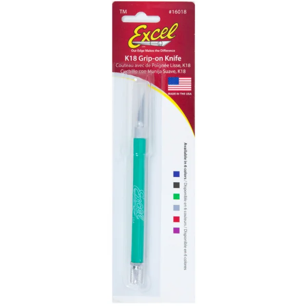 Excel K18 Grip-On Knife with Safety Cap, Green (Carded) — image 5 of 8