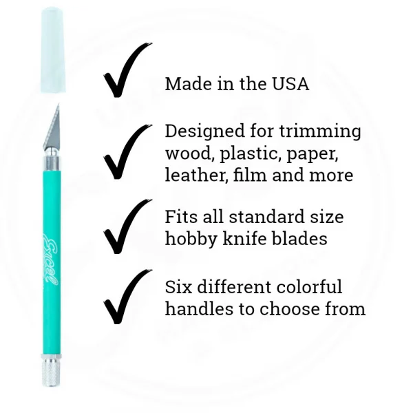 Excel K18 Grip-On Knife with Safety Cap, Green (Carded) — image 3 of 8