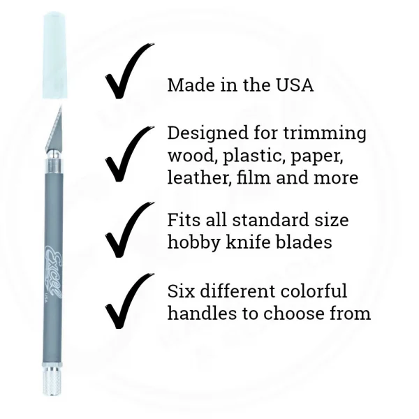 Excel K18 Grip-On Knife with Safety Cap, Grey (Carded) — image 3 of 8