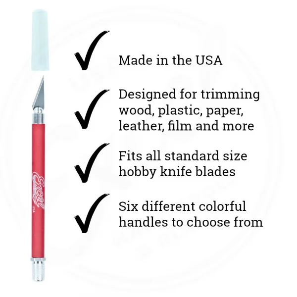 Excel K18 Grip-On Knife with Safety Cap, Red (Carded) — image 3 of 8