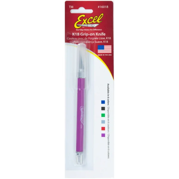 Excel K18 Grip-On Knife with Safety Cap, Purple (Carded) — image 6 of 8