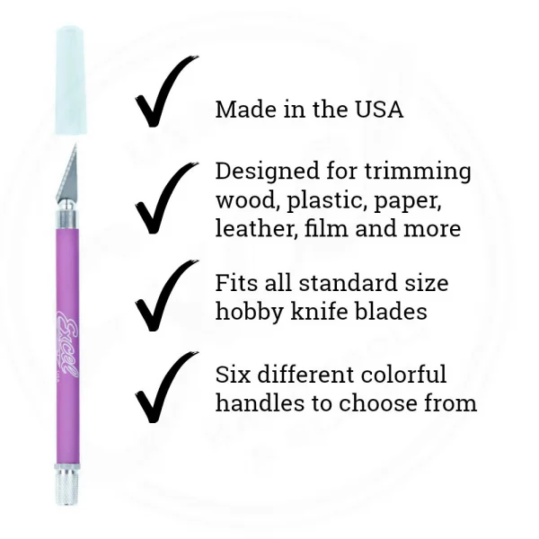 Excel K18 Grip-On Knife with Safety Cap, Purple (Carded) — image 3 of 8