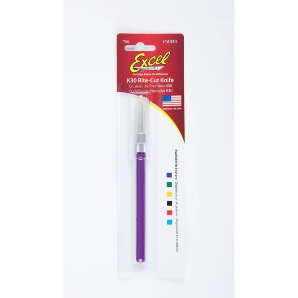 Excel K30 Light Duty Rite-Cut Knife with Safety Cap, Purple (Carded) — image 3 of 4