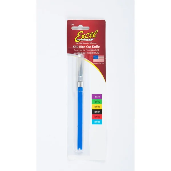 Excel K30 Light Duty Rite-Cut Knife with Safety Cap, Blue(Carded) &mdash; image 3 of 4