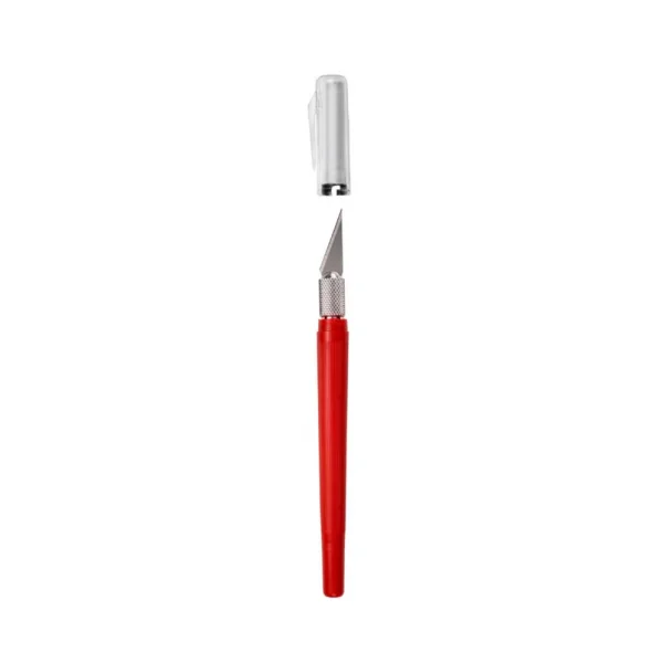 Excel K40 Pocket Clip-on Knife with TwiST-off Cap, Red (Carded)