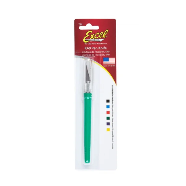 Excel K40 Pocket Clip-on Knife with TwiST-off Cap, Green (Carded) — image 5 of 5