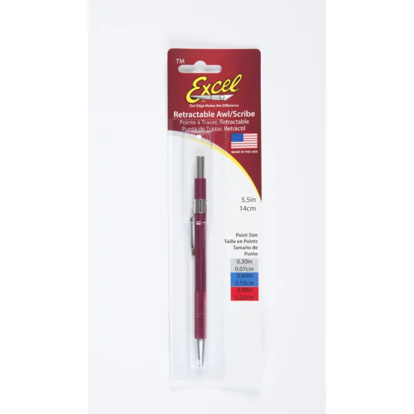 Excel Retractable Awl, .090in, Red (Carded)
