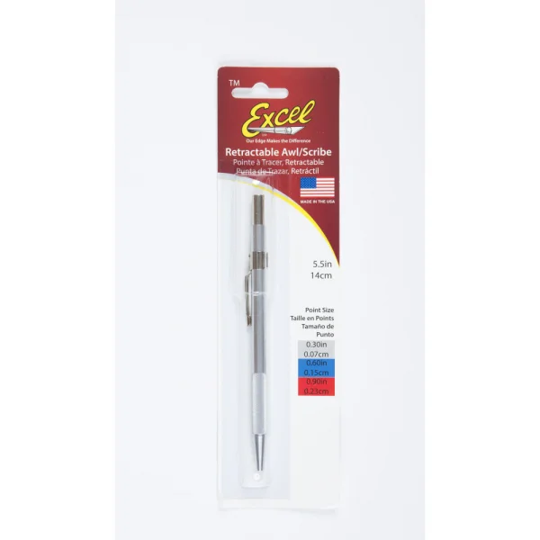 Excel Retractable Awl, .030in, Silver (Carded)