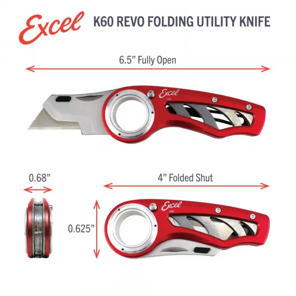 Excel K60 Revo Folding Utility Knife - Grey — image 12 of 12
