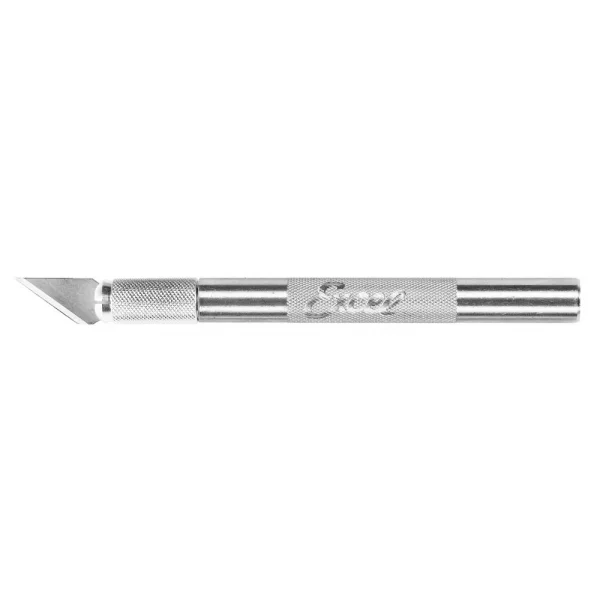 Excel K2 Knife, Medium Duty Round Aluminium with Safety Cap, 5x Assorted Blades (Carded)