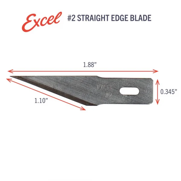 Excel #2 Straight Edge Blade, Shank 0.345 (0.88 cm) (5pcs) (Carded) &mdash; image 7 of 8
