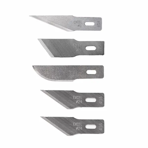 Excel 5 Assorted Heavy Duty Blades (#2, #19, #22, 2x #24), Shank 0.345 (0.88 cm) (5pcs) (Carded) — image 5 of 5