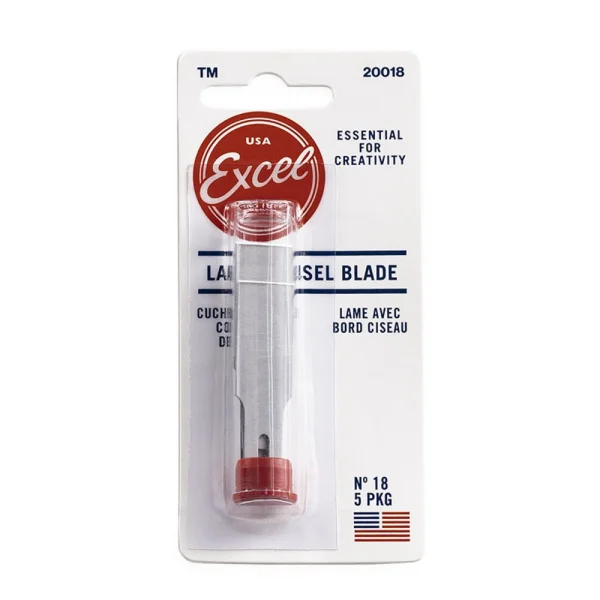 Excel #18 1/2in Chisel Blade, Shank 0.345 (0.88 cm) (5pcs) (Carded)