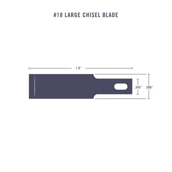 Excel #18 1/2in Chisel Blade, Shank 0.345 (0.88 cm) (5pcs) (Carded)
