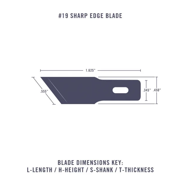 Excel #19 Angled Edge Blade, Shank 0.345 (0.88 cm) (5pcs) (Carded) &mdash; image 6 of 8