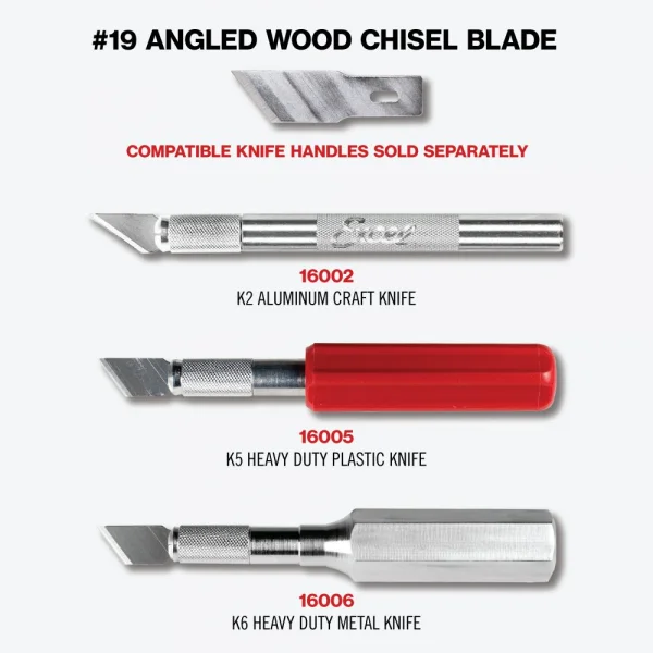 Excel #19 Angled Edge Blade, Shank 0.345 (0.88 cm) (5pcs) (Carded) &mdash; image 7 of 8