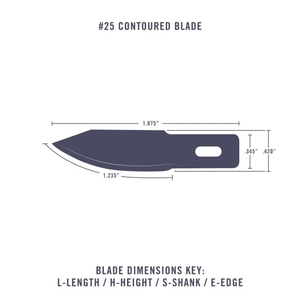 Excel #25 Contoured Blade, Shank 0.345 (0.88 cm) (5pcs) (Carded) — image 6 of 7