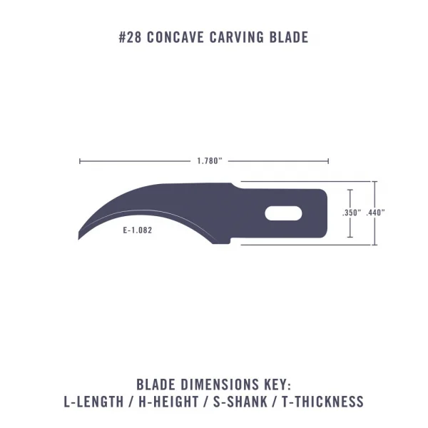 Excel #28 Concave Blades, Shank 0.345 (0.88 cm) (5pcs) (Carded) — image 5 of 9