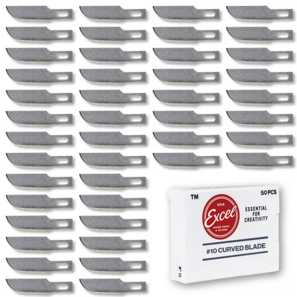 Excel #10 Curved Edge Blade, Shank 0.25 (0.58 cm) (100pcs) (Bulk)