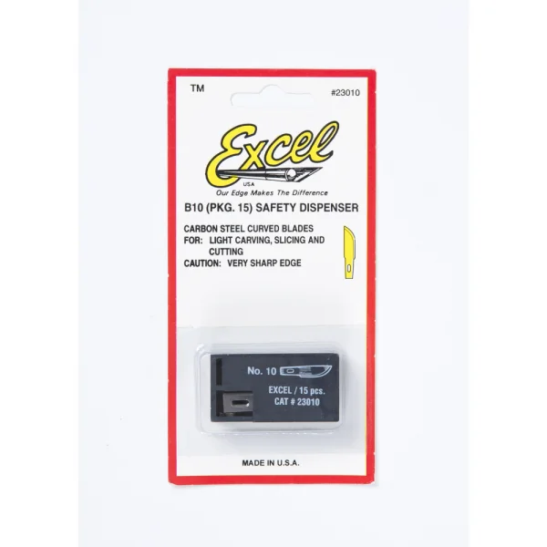 Excel #10 Curved Edge Blade, Shank 0.25 (0.58 cm) (15pcs) (Carded)