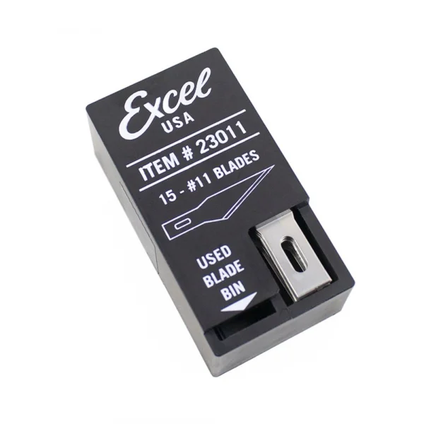 Excel #11 Double Honed Blade with Dispenser, Shank 0.25 (0.58 cm) (15pcs) (Carded)