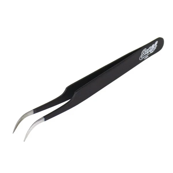 Excel Slant Point Fine Point Tweezers, Black (Carded)