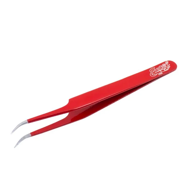 Excel Slant Point Fine Point Tweezers, Red (Carded)