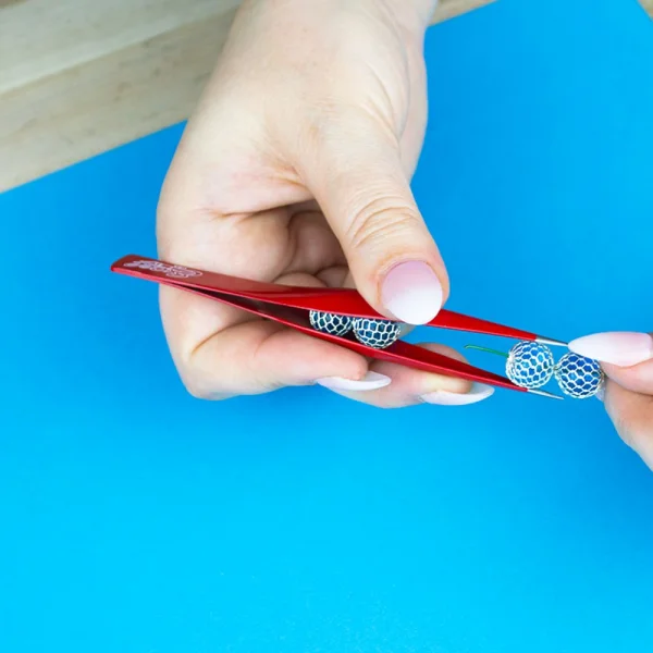 Excel Hollow Handle Fine Point Tweezers, Red (Carded)