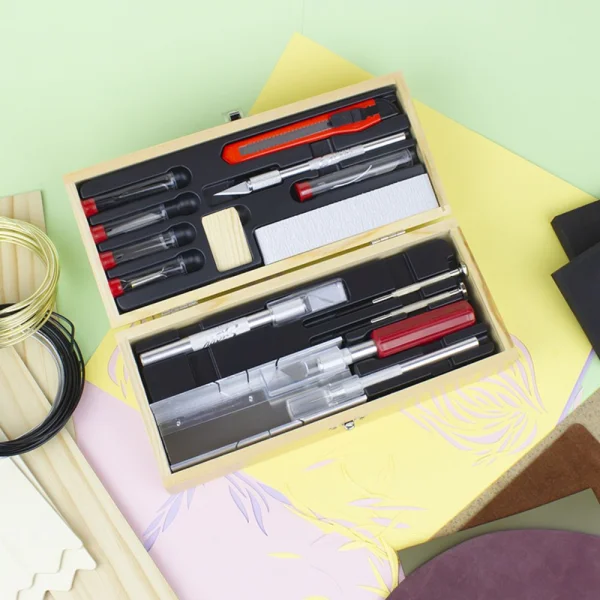Excel Deluxe Wooden Knife & Tool Set (Boxed)