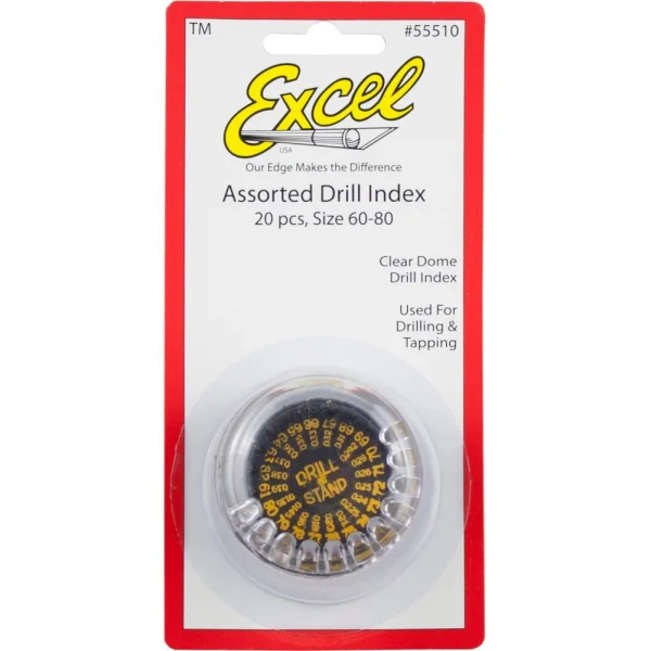 Excel 20 Piece Drill Dome Stand #61 to #80 (Carded)