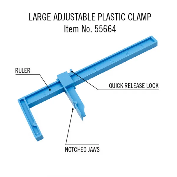 Excel 7in Adjustable Plastic Clamp (Carded)