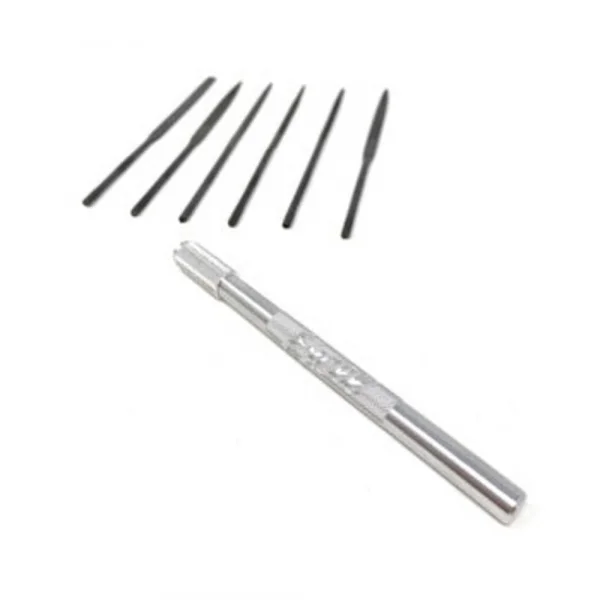 Excel Assorted File Set with Handle, Cut #2 with Square, Round, Halfround, Equaling, Knife and Flat (6pcs) (Carded)