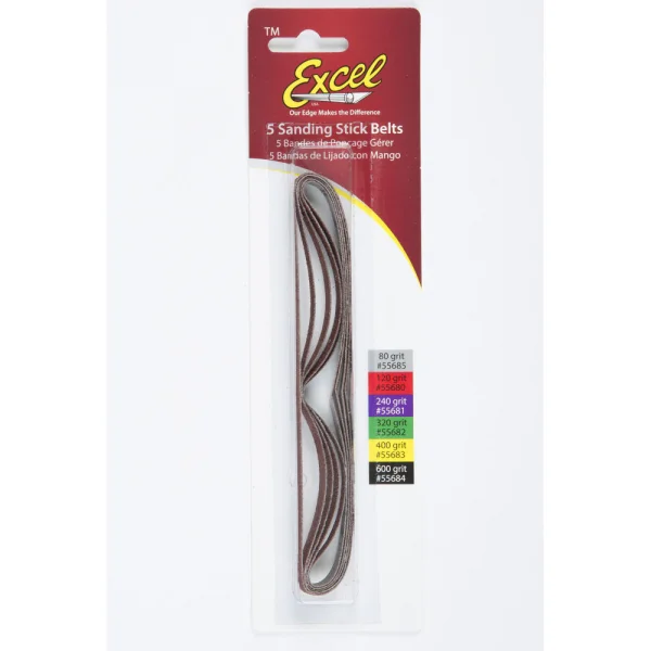 Excel #600 Grit Belts, Black (5pcs) (Carded)